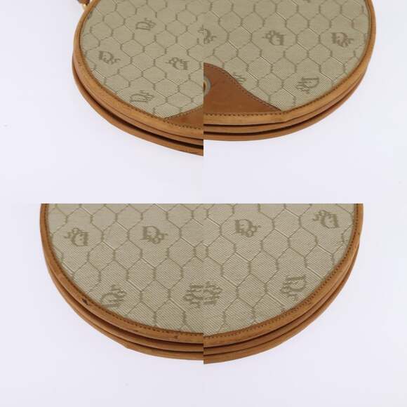 DIOR Honeycomb Canvas Shoulder Bag Pvc Beige Gold - Picture 10 of 12